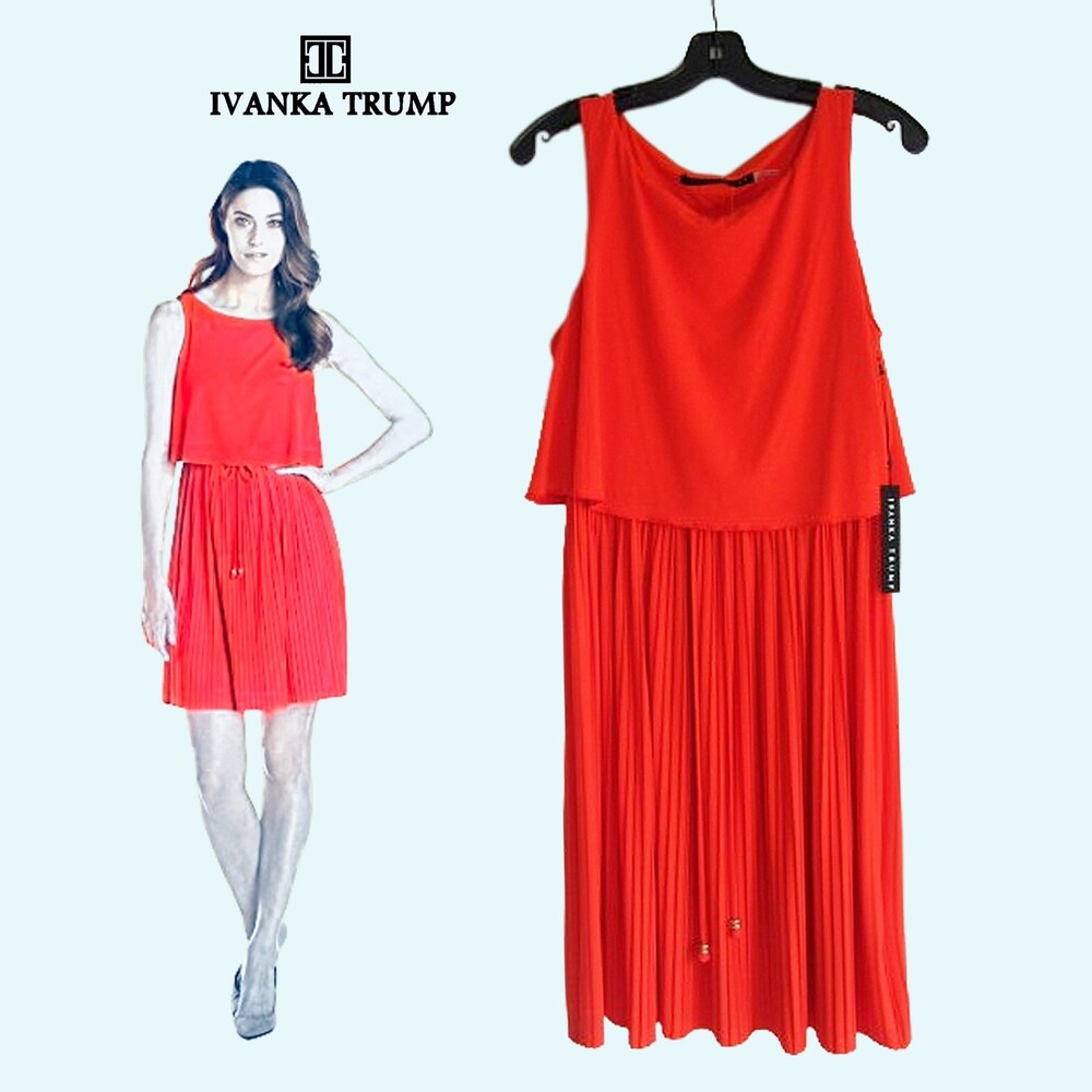 IVANKA TRUMP NEW Bohemian Popover Drawstring Pleated Skirt Dress 10